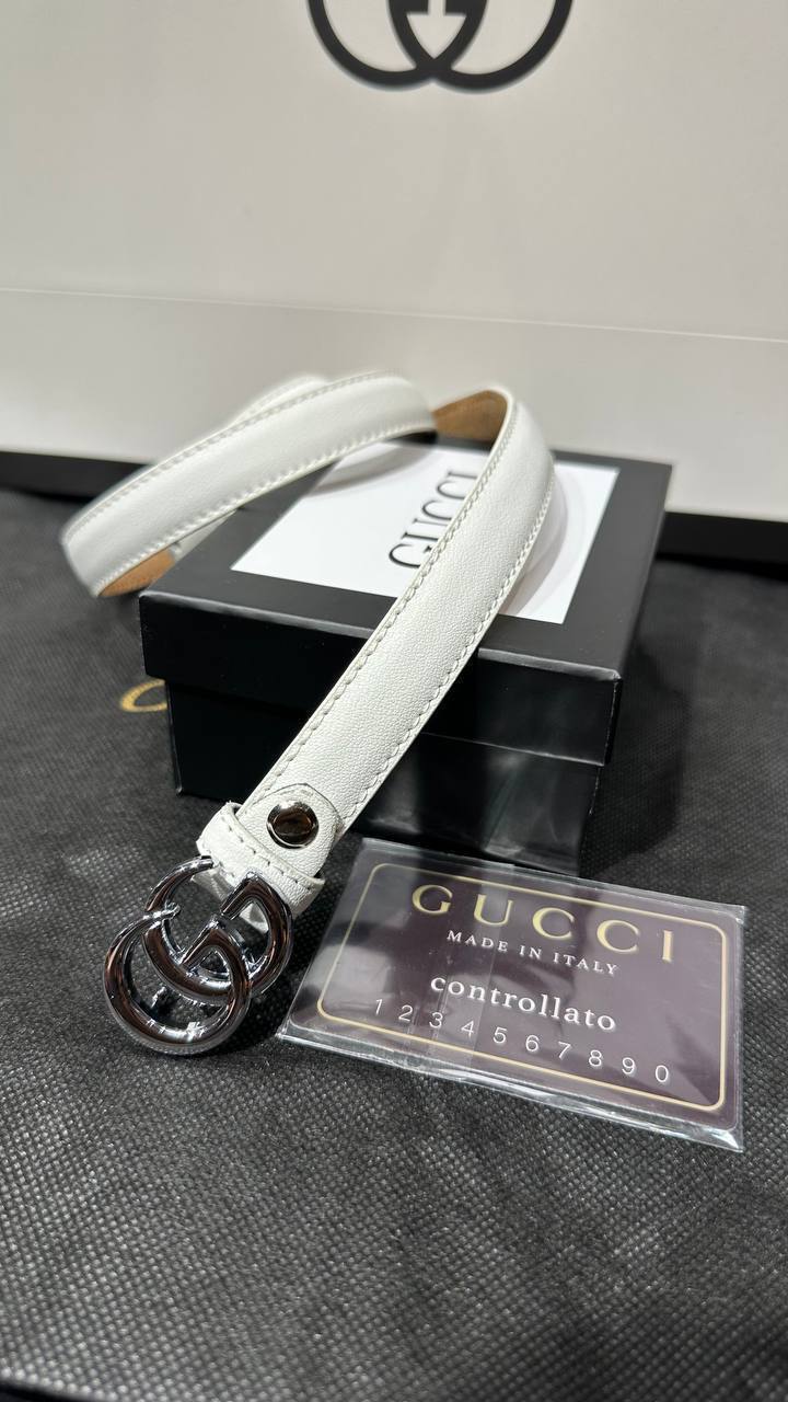 GG - Fit Leather Belt (White)