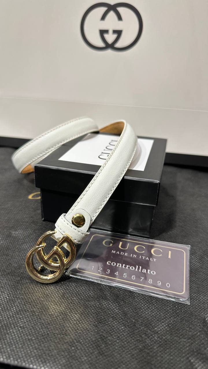 GG - Fit Leather Belt (White)